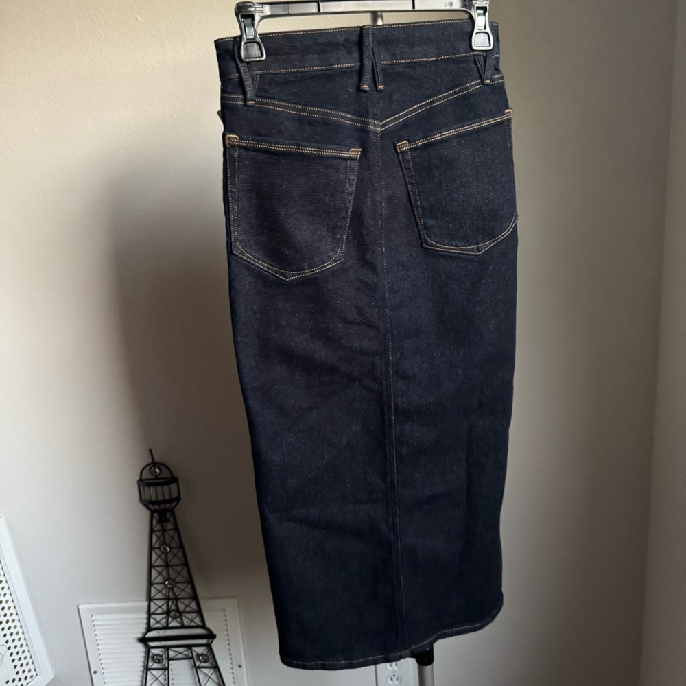 NWT Good American Stretch Denim Midi Skirt Sz 2/26 - Picture 11 of 13